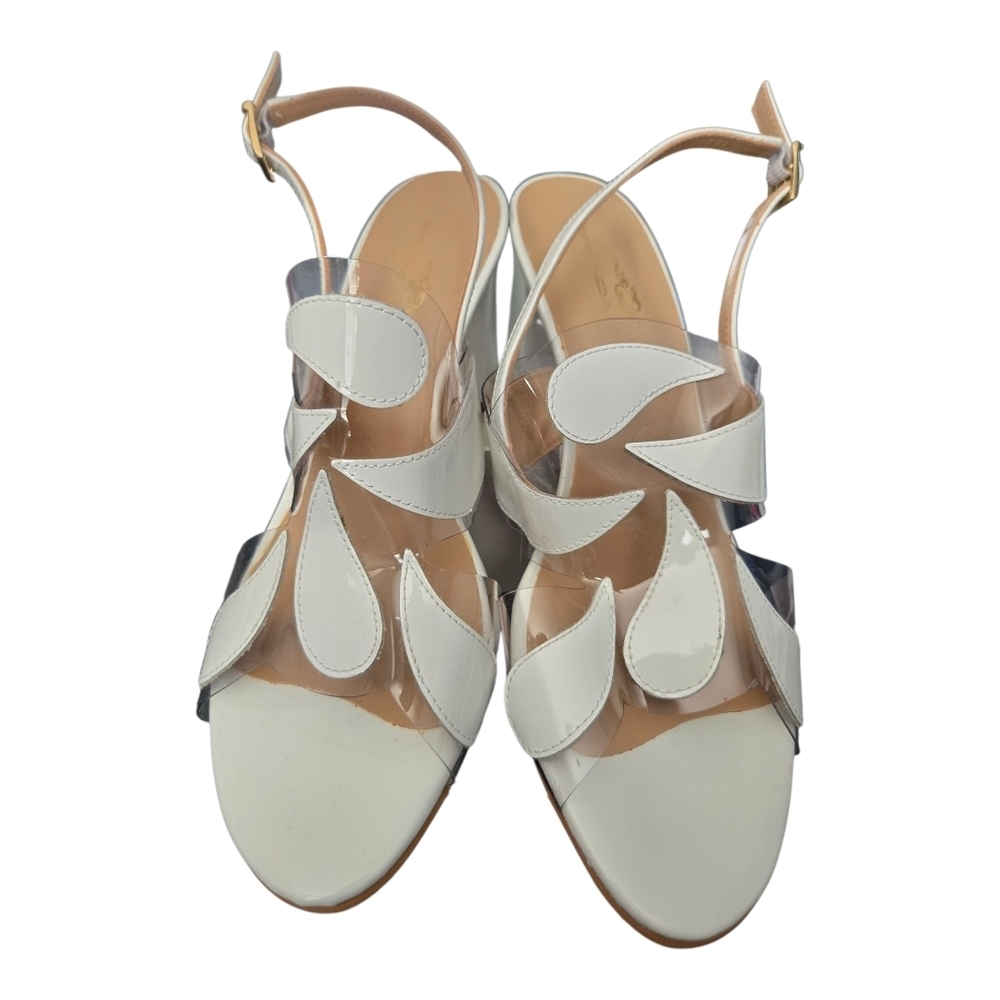 Brenda Zaro Elegant White Slingback Sandals
